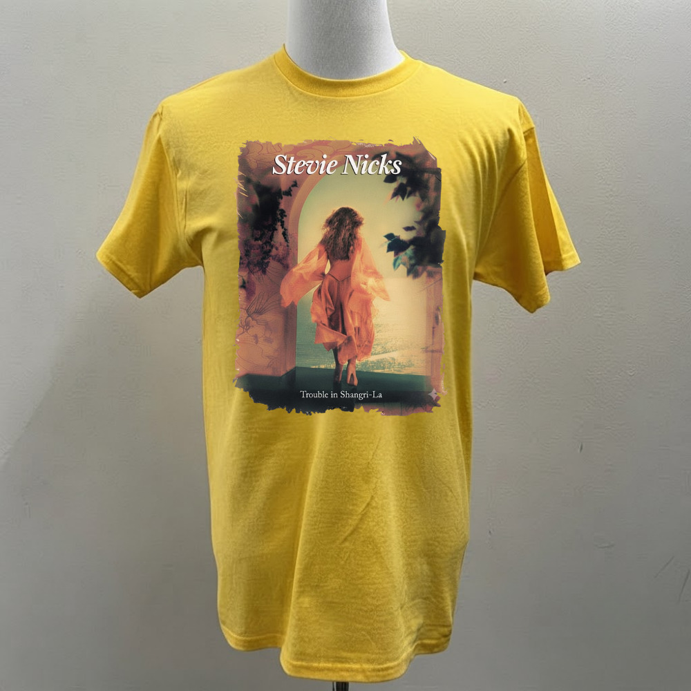 Stevie Nicks Trouble in Shangri-La Album Cover Vintage Yellow T-Shirt